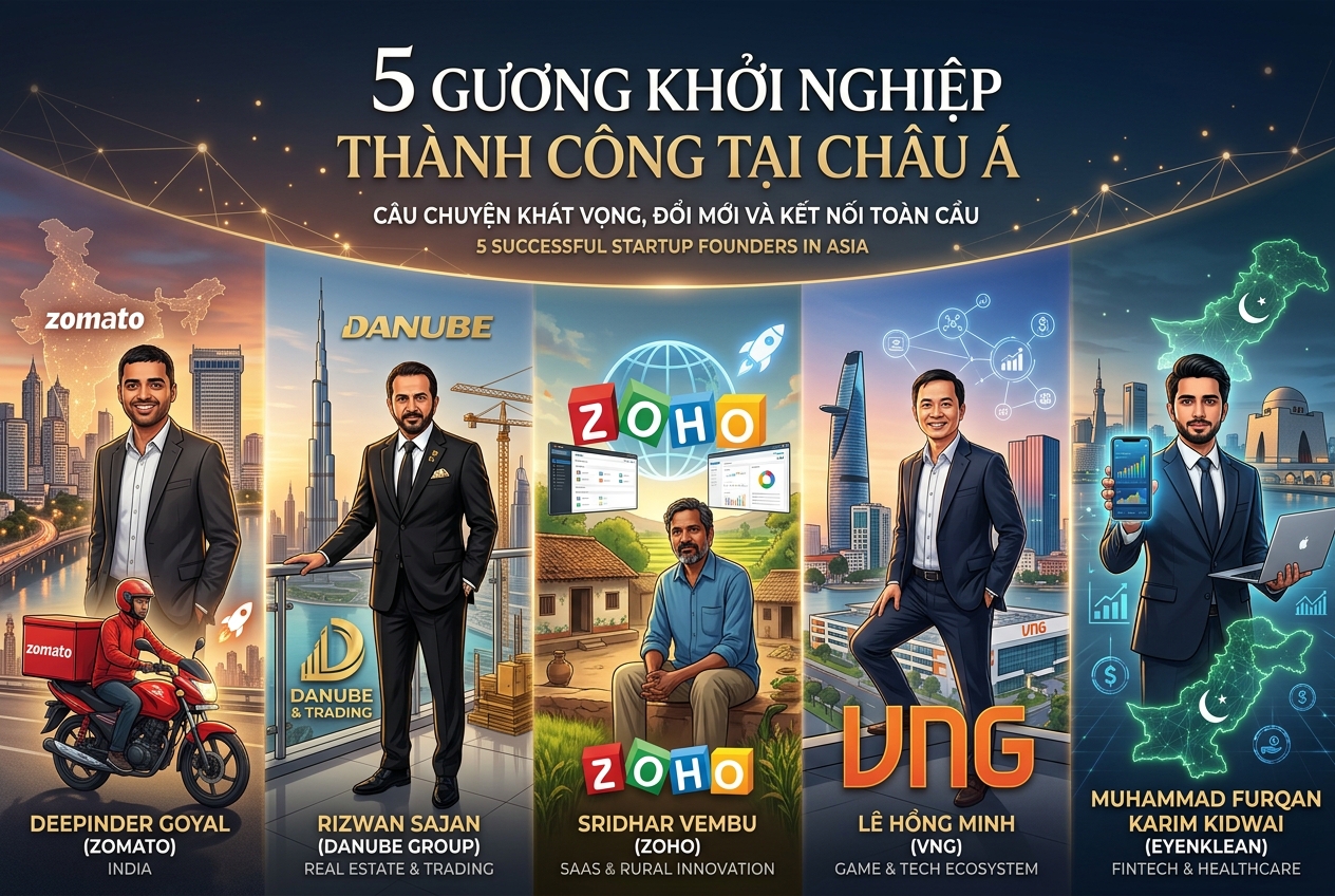 5 gương điển hình khởi nghiệp thành công tại châu Á